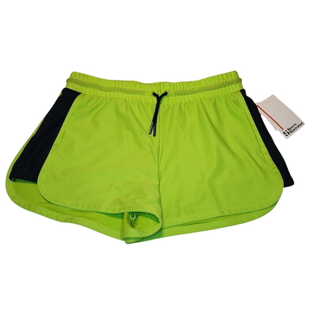 Sports Illustrated Totally Lime Green Mesh Athletic Shorts XL 16 BR-01-164-A NWT